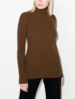 Saint Laurent roll-neck ribbed-knit jumper
