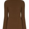 Saint Laurent roll-neck ribbed-knit jumper