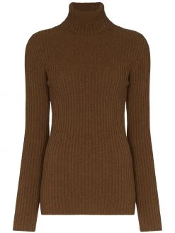 Saint Laurent roll-neck ribbed-knit jumper
