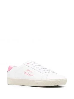 Saint Laurent logo-embroidered lace-up sneakers