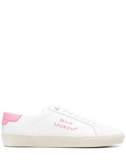 Saint Laurent logo-embroidered lace-up sneakers