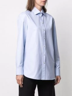 Saint Laurent spread-collar long-sleeve shirt