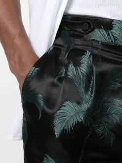Saint Laurent palm tree-jacquard wide-leg trousers