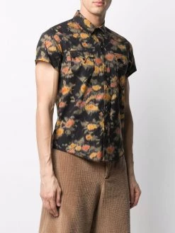 Saint Laurent floral-print short-sleeve shirt