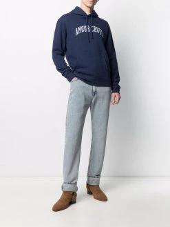 Saint Laurent slogan-print drawstring hoodie