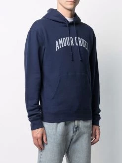 Saint Laurent slogan-print drawstring hoodie