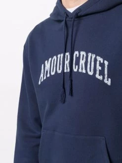 Saint Laurent slogan-print drawstring hoodie