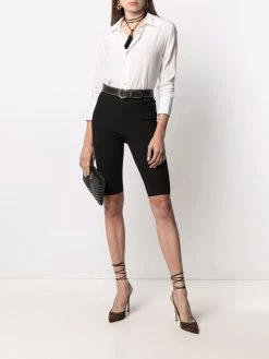 Saint Laurent logo-plaque knee-length shorts