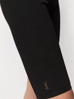 Saint Laurent logo-plaque knee-length shorts