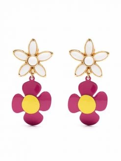 Saint Laurent floral clip-on earrings