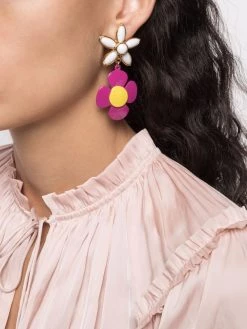 Saint Laurent floral clip-on earrings