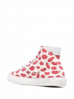 Saint Laurent Classic Court lips-print high-top sneakers