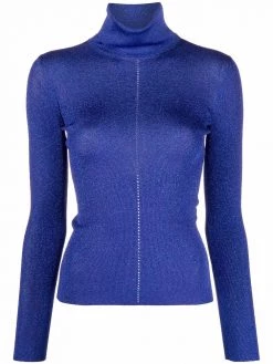 Saint Laurent lurex undershirt roll-neck jumper