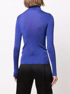 Saint Laurent lurex undershirt roll-neck jumper