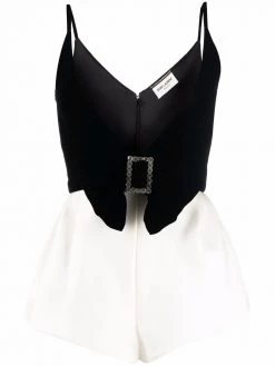 Saint Laurent bow-embellished playsuit