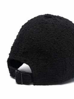 Saint Laurent logo patch tweed baseball cap