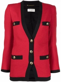 Saint Laurent contrast-trim blazer