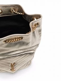 Saint Laurent metallic logo backpack