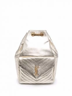 Saint Laurent metallic logo backpack