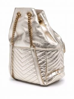 Saint Laurent metallic logo backpack