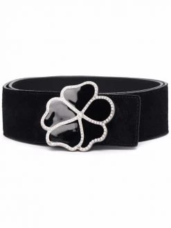 Saint Laurent crystal-embellished floral belt