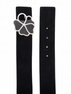 Saint Laurent crystal-embellished floral belt