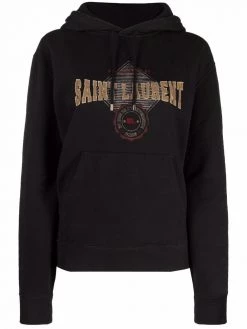 Saint Laurent Empiecement logo hoodie