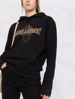 Saint Laurent Empiecement logo hoodie