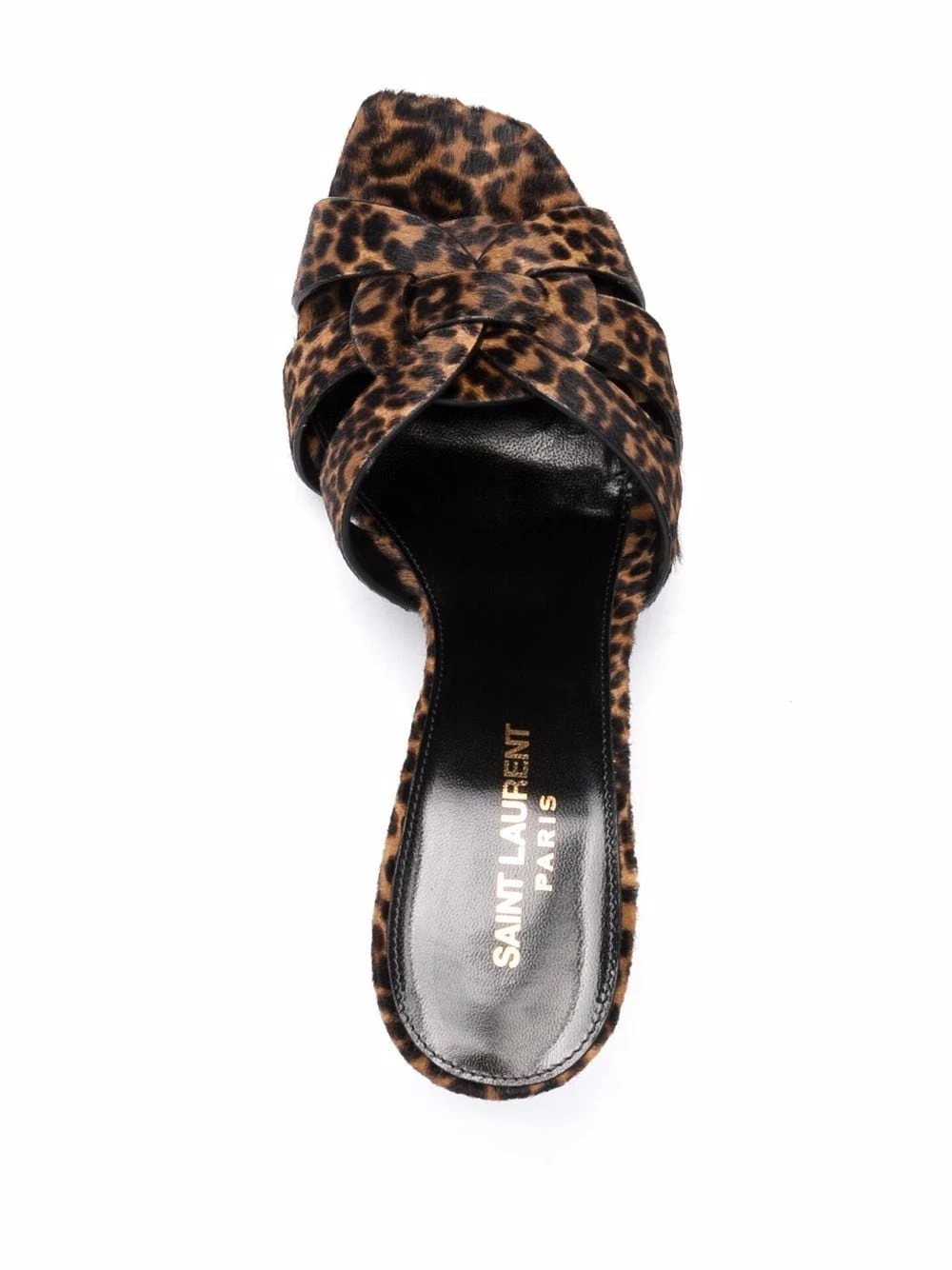 Saint Laurent Tribute leopard-print 85mm mules