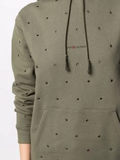 Saint Laurent eyelet-embellished hoodie