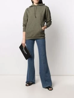 Saint Laurent eyelet-embellished hoodie