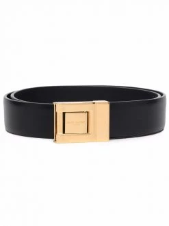 Saint Laurent logo-engraved buckle belt