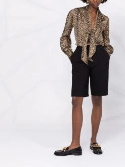 Saint Laurent leopard-print silk blouse