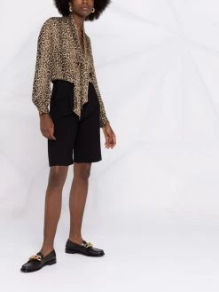 Saint Laurent leopard-print silk blouse