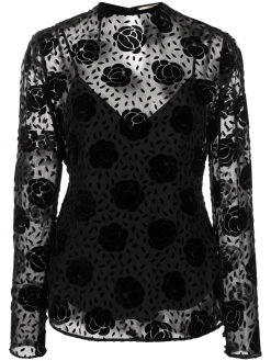 Saint Laurent long-sleeve semi-sheer top