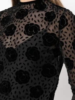 Saint Laurent long-sleeve semi-sheer top