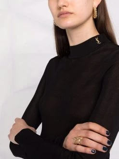 Saint Laurent YSL ribbed silk jumper