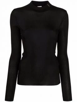 Saint Laurent YSL ribbed silk jumper
