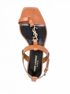 Saint Laurent Cassandra logo-strap flat sandals