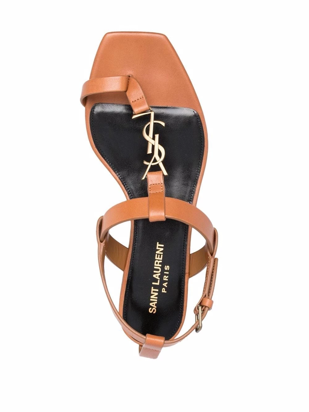 Saint Laurent Cassandra logo-strap flat sandals