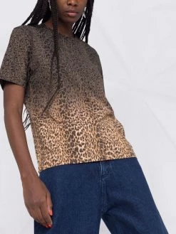 Saint Laurent gradient leopard print T-shirt