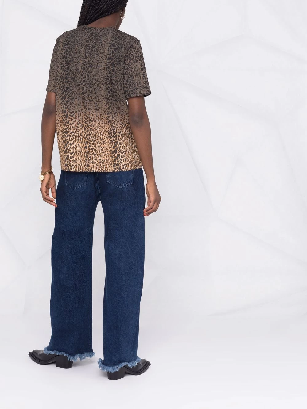 Saint Laurent gradient leopard print T-shirt