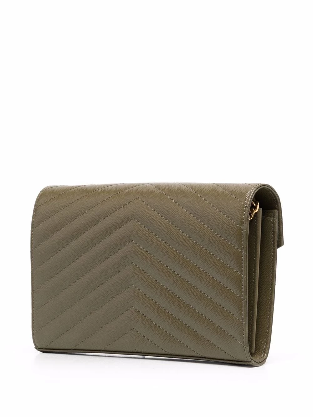 Saint Laurent Monogram chevron-quilted chain wallet