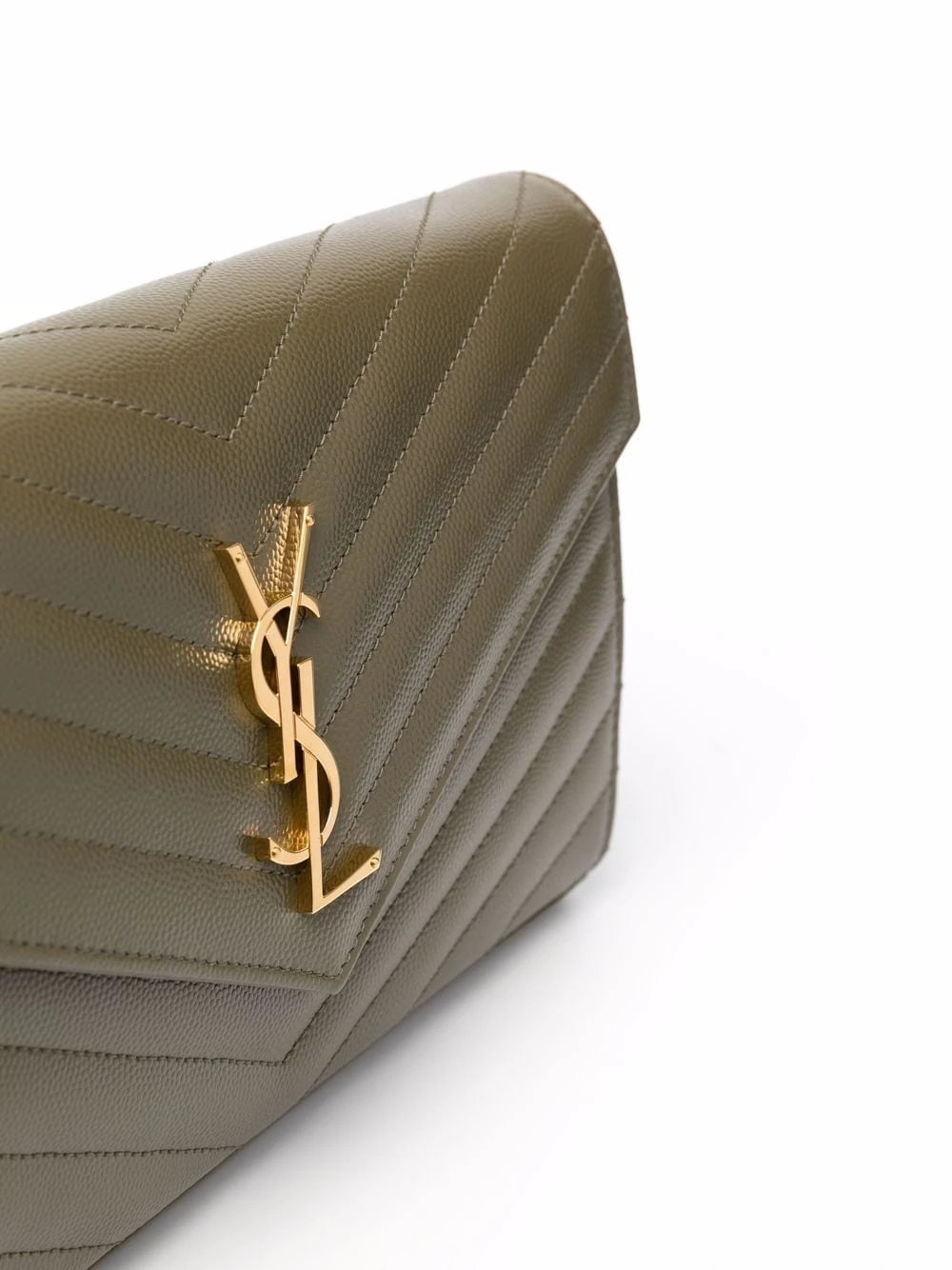 Saint Laurent Monogram chevron-quilted chain wallet