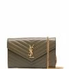 Saint Laurent Monogram chevron-quilted chain wallet