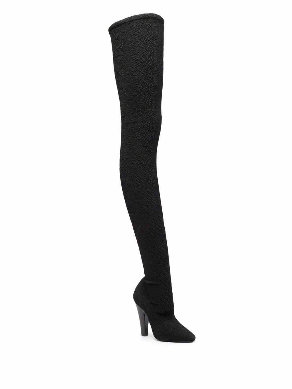Saint Laurent cloqué-effect 120mm thigh boots