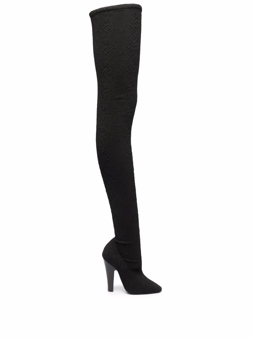 Saint Laurent cloqué-effect 120mm thigh boots