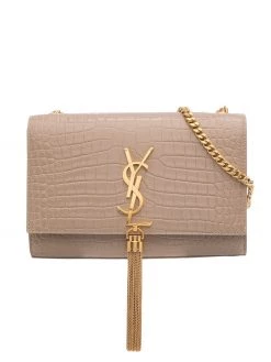 Saint Laurent small Kate croc-effect crossbody bag
