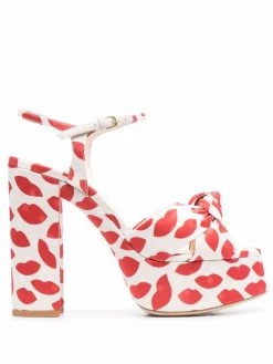 Saint Laurent Bianca lips-pattern sandals