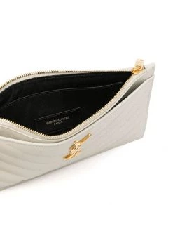 Saint Laurent Monogram chevron quilted bill pouch